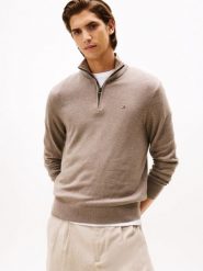 Tommy Hilfiger Sweter z zawartością kaszmiru Mężczyźni Bawełna szary|brązowy, L. Brązowe swetry męskie Tommy Hilfiger, l, bez wzorów, z bawełny, bez kołnierzyka. Za 479.95 zł.