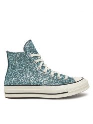 Converse Trampki Chuck 70 Glitter Hi A10097C 486 Niebieski. Niebieskie trampki i tenisówki damskie Converse, bez wzorów, z materiału. Za 309.99 zł.