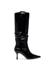 KARL LAGERFELD Kozaki Klarice KL32390 Czarny. Czarne kozaki damskie Karl Lagerfeld, ze skóry, bez obcasa, na szpilce. Za 1,449.00 zł.