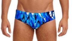 Kąpielówki męskie Funky Trunks Chaz Michael - slipy. Niebieskie kąpielówki męskie FUNKY TRUNKS, m, bez wzorów, z elastanu, do pływania. Za 119.00 zł.