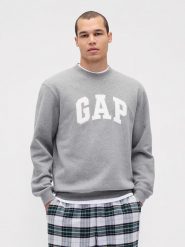 GAP Bluza w kolorze szarym rozmiar: L. Szare bluzy bez kaptura męskie GAP, l, z bawełny. Za 134.85 zł.