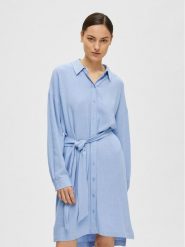 Selected Femme Sukienka koszulowa 16089666 Niebieski Relaxed Fit. Niebieskie sukienki damskie Selected Femme, bez wzorów, z wiskozy, bez kołnierzyka, bez ramiączek, koszulowe. Za 239.99 zł.