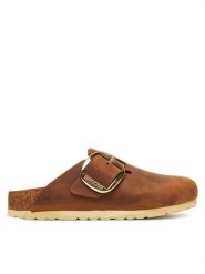 Birkenstock Klapki Boston Big Buckle Hex 1030446 Brązowy. Brązowe klapki damskie Birkenstock, bez wzorów, ze skóry, bez obcasa. Za 649.99 zł.