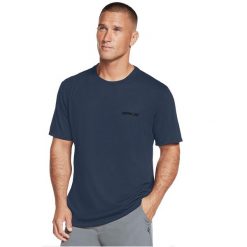 Skechers Dri-Release SKX Tee, męski t-shirt. Niebieskie t-shirty męskie Skechers, m, bez wzorów, z bawełny, bez kołnierzyka. Za 89.99 zł.