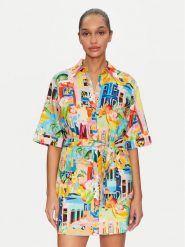 Seafolly Sukienka letnia Cuba 55442-DR Kolorowy Relaxed Fit. Sukienki damskie Seafolly, na lato, m, bez wzorów, ze lnu, bez kołnierzyka, bez ramiączek. Za 459.99 zł.