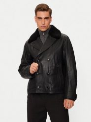 Boss Kurtka skórzana H-Mackinley 50524895 Czarny Regular Fit. Czarne kurtki męskie Boss, m, bez wzorów, ze skóry, bez kaptura. Za 3,149.00 zł.