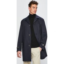 Pierre Cardin - Płaszcz. Niebieskie płaszcze męskie Pierre Cardin, bez wzorów, z bawełny. W wyprzedaży za 399.90 zł.