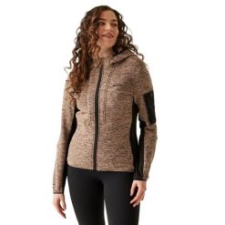 Damska Bluza Polarowa Kemilia. Brązowe bluzy z kapturem damskie Regatta, na zimę, xl, z dzianiny. Za 98.99 zł.