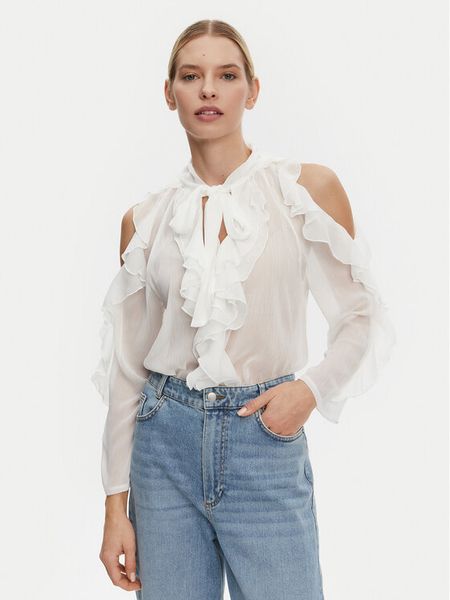 Kontatto Koszula SU500C Biały Regular Fit. Białe koszule damskie Kontatto, m, bez wzorów, z syntetyku, bez kołnierzyka, bez ramiączek. Za 229.99 zł.