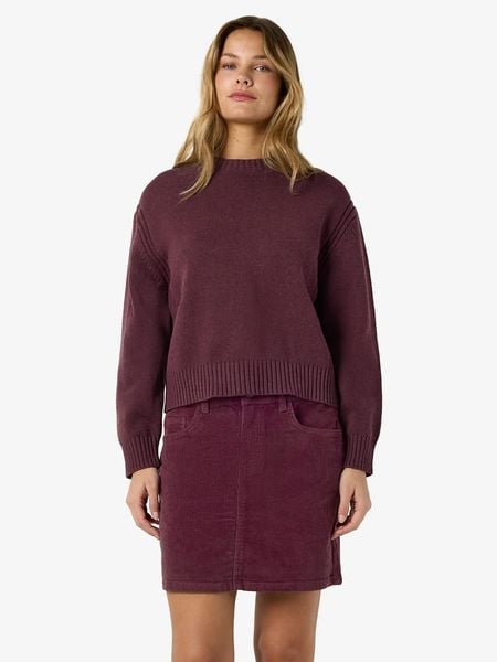 Noisy may Sweter "Dara" w kolorze bordowym rozmiar: XL. Czerwone swetry klasyczne damskie Noisy may, xl, z bawełny, bez kołnierzyka. Za 129.95 zł.