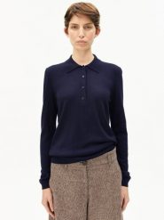 ARMEDANGELS sweter z dzianiny z wełny merynosów - Maargo Kobiety Wełna niebieski, XS. Niebieskie swetry klasyczne damskie ARMEDANGELS, xs, z dzianiny, bez kołnierzyka. Za 329.95 zł.