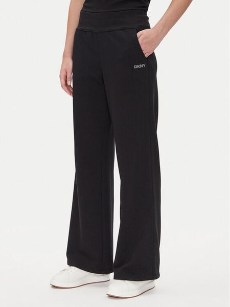 DKNY Sport Spodnie dresowe DP5P3601 Czarny Regular Fit. Czarne spodnie dresowe damskie DKNY Sport, l, bez wzorów, z bawełny. Za 219.99 zł.