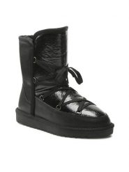 Lasocki Botki WFA1634-11Z Czarny. Czarne botki damskie Lasocki, ze skóry, bez obcasa, na płaskiej podeszwie, bez zapięcia. Za 199.99 zł.