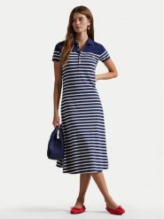 Polo Ralph Lauren Sukienka codzienna 211959122001 Granatowy Regular Fit. Niebieskie sukienki damskie Polo Ralph Lauren, na co dzień, xs, bez wzorów, z bawełny, bez kołnierzyka, bez ramiączek, proste. Za 709.99 zł.