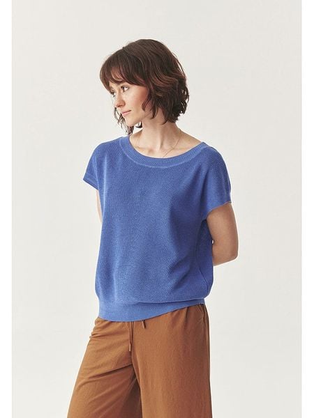 TATUUM Sweter "Zito" w kolorze niebieskim rozmiar: M. Niebieskie swetry klasyczne damskie Tatuum, m, ze splotem, bez kołnierzyka. Za 136.13 zł.