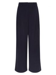 MOSS COPENHAGEN Spodnie "Henrika" w kolorze granatowym rozmiar: XL. Niebieskie spodnie materiałowe damskie MOSS COPENHAGEN, bez wzorów, z materiału, z podwyższonym stanem. Za 153.34 zł.