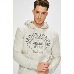 Jack & Jones - Bluza. Niebieskie bluzy z kapturem męskie Jack & Jones, l, z bawełny. W wyprzedaży za 89.90 zł.