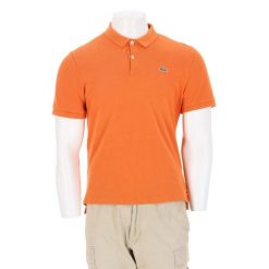 Second life - Koszulka polo męska z krótkim rękawem pomarańczowa - Jak nowy. Brązowe koszulki polo męskie Lacoste, m, bez wzorów, bez ramiączek. Za 127.76 zł.