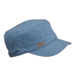 Czapka trekkingowa z daszkiem Forclaz Travel 500. Niebieskie czapki męskie FORCLAZ, bez wzorów, z bawełny. Za 44.99 zł.