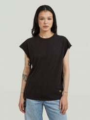 G-Star Koszulka w kolorze czarnym rozmiar: M. Czarne bluzki damskie G-Star, m, z aplikacjami, z bawełny, retro, bez kołnierzyka, bez ramiączek. Za 114.98 zł.