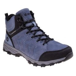 Męskie Buty Do Chodzenia Helone Suede Mid Cut. Czarne buty trekkingowe męskie Hi-tec, bez zapięcia, trekkingowe. Za 324.99 zł.