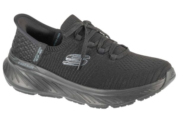 Buty sportowe Sneakersy damskie, Slip-Ins: Edgeride - Impression. Czarne buty sportowe na co dzień damskie Skechers, bez wzorów, z materiału, trekkingowe. Za 299.99 zł.
