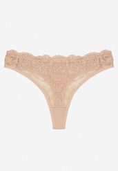 Beżowe Koronkowe Majtki Stringi z Bawełny Venalora. Brązowe stringi damskie Born2be, l, bez wzorów, z bawełny. Za 9.99 zł.