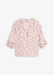 Bluzka oversize z przewiewnego muślinu z czystej bawełny. Zielone bluzki damskie bonprix, bez wzorów, z bawełny, bez kołnierzyka, bez ramiączek. Za 124.99 zł.