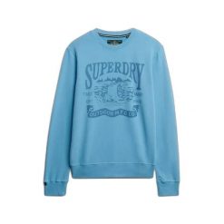 Bluza Superdry Retro. Niebieskie bluzy bez kaptura męskie Superdry., xl, z dresówki. Za 371.10 zł.