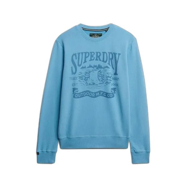 Bluza Superdry Retro. Niebieskie bluzy bez kaptura męskie Superdry., s, z dresówki. Za 336.85 zł.