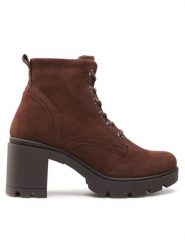 Lasocki Trzewiki OCE-VALMA-02 Brązowy. Brązowe botki damskie Lasocki, z nubiku, bez obcasa, na słupku, bez zapięcia. Za 166.99 zł.
