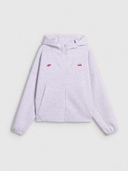 4F Bluza dresowa regular z kapturem damska - szara M. Szare bluzy sportowe damskie 4f, m, bez wzorów, z dresówki. Za 199.99 zł.