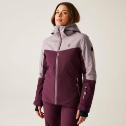 Kurtka narciarska damska Dare 2b DWP619 Iced Jacket. Brązowe kurtki damskie Dare 2b, na zimę, m, bez wzorów, z włókna, bez kaptura. Za 999.99 zł.