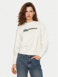 Karl Lagerfeld Jeans Bluza A1W20005 Biały Regular Fit. Białe bluzy bez kaptura damskie Karl Lagerfeld Jeans, l, z bawełny. Za 279.99 zł.