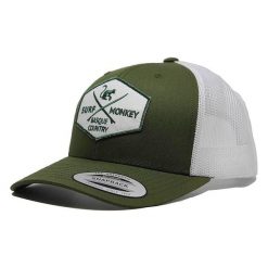 Czapka Trucker - 6 paneli / Uniwersalny rozmiar (Zielony/Biały). Zielone czapki męskie SURF MONKEY, z aplikacjami. Za 179.95 zł.