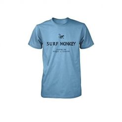 Koszulka z Organicznej Bawełny – Krótki Rękaw / Dorosły (Błękitny). Niebieskie t-shirty damskie SURF MONKEY, m, bez wzorów, z bawełny, bez kołnierzyka. Za 149.95 zł.