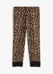Legginsy rybaczki z koronką. Brązowe legginsy damskie bonprix, bez wzorów, z koronki. Za 37.99 zł.