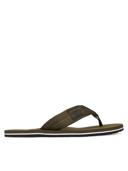 Tommy Hilfiger Japonki Patch Hilfiger Beach Sandal FM0FM05804 Zielony. Zielone klapki i japonki męskie Tommy Hilfiger, z materiału. Za 169.99 zł.