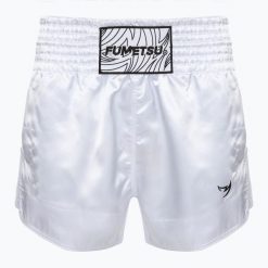 Spodenki treningowe męskie FUMETSU Origins Muay Thai. Białe szorty męskie FUMETSU, z materiału, bez kołnierzyka. Za 199.99 zł.
