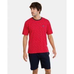 Piżama męska rozm. L P241304 Red 299. Czerwone piżamy męskie Massana Homewear, l, bez wzorów, z bawełny, bez ramiączek. Za 222.00 zł.
