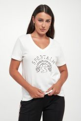 T-shirt damski z logo SPORTALM. T-shirty damskie Sportalm, bez wzorów, bez kołnierzyka. Za 789.00 zł.