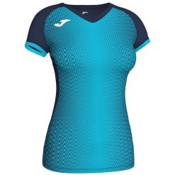 Koszulka do piłki nożnej damska Joma Supernova. Niebieskie bluzki damskie Joma, xs, bez wzorów, sportowe, bez kołnierzyka, bez ramiączek. W wyprzedaży za 69.20 zł.