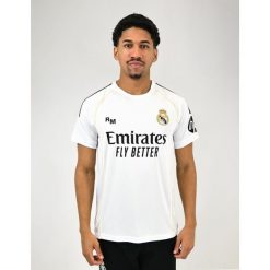 Koszulka domowa Real Madrid 25/26 dla mężczyzn. Białe t-shirty sportowe męskie Real Madrid, m, bez ramiączek, do piłki nożnej. W wyprzedaży za 224.37 zł.