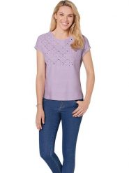 WITT WEIDEN Koszulka w kolorze fioletowym rozmiar: 50. Różowe bluzki damskie WITT WEIDEN, bez wzorów, z bawełny, bez kołnierzyka, bez ramiączek. Za 52.30 zł.