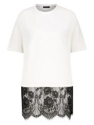 Sublevel Koszulka w kolorze biało-czarnym rozmiar: L/XL. Białe t-shirty damskie Sublevel, l, bez wzorów, z koronki, bez kołnierzyka. Za 82.99 zł.