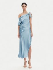 PINKO Sukienka koktajlowa 104986 A2GZ Błękitny Regular Fit. Niebieskie sukienki damskie Pinko, bez wzorów, z wiskozy, wizytowe, bez kołnierzyka, bez ramiączek. Za 1,259.00 zł.