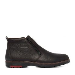 Botki Rieker. Czarne buty zimowe męskie Rieker, bez zapięcia. Za 429.99 zł.
