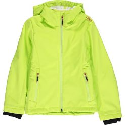 Kurtka softshellowa w kolorze żółtym. Żółte kurtki i płaszcze dziewczęce CMP Kids, bez wzorów, z materiału, bez kaptura. W wyprzedaży za 92.95 zł.