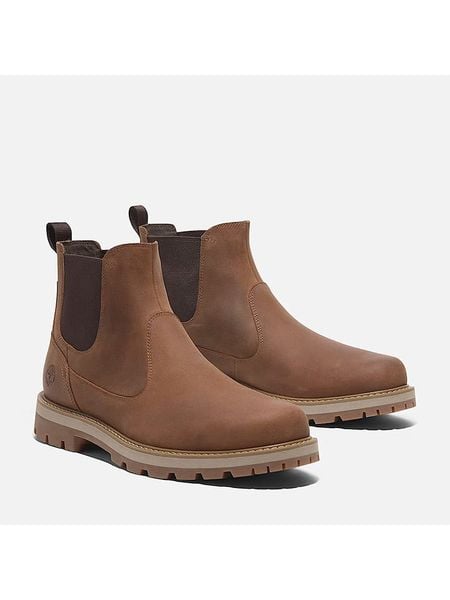 Timberland Skórzane sztyblety "Britton Road Mid" w kolorze jasnobrązowym rozmiar: 46. Brązowe sztyblety męskie Timberland, bez zapięcia. Za 672.06 zł.