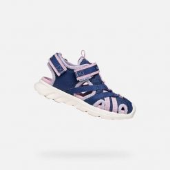 Sandały GEOX J SANDAL AIRADYUM GI Niebieski. Czerwone sandały damskie Geox, bez wzorów, z tkaniny, bez obcasa. Za 244.99 zł.